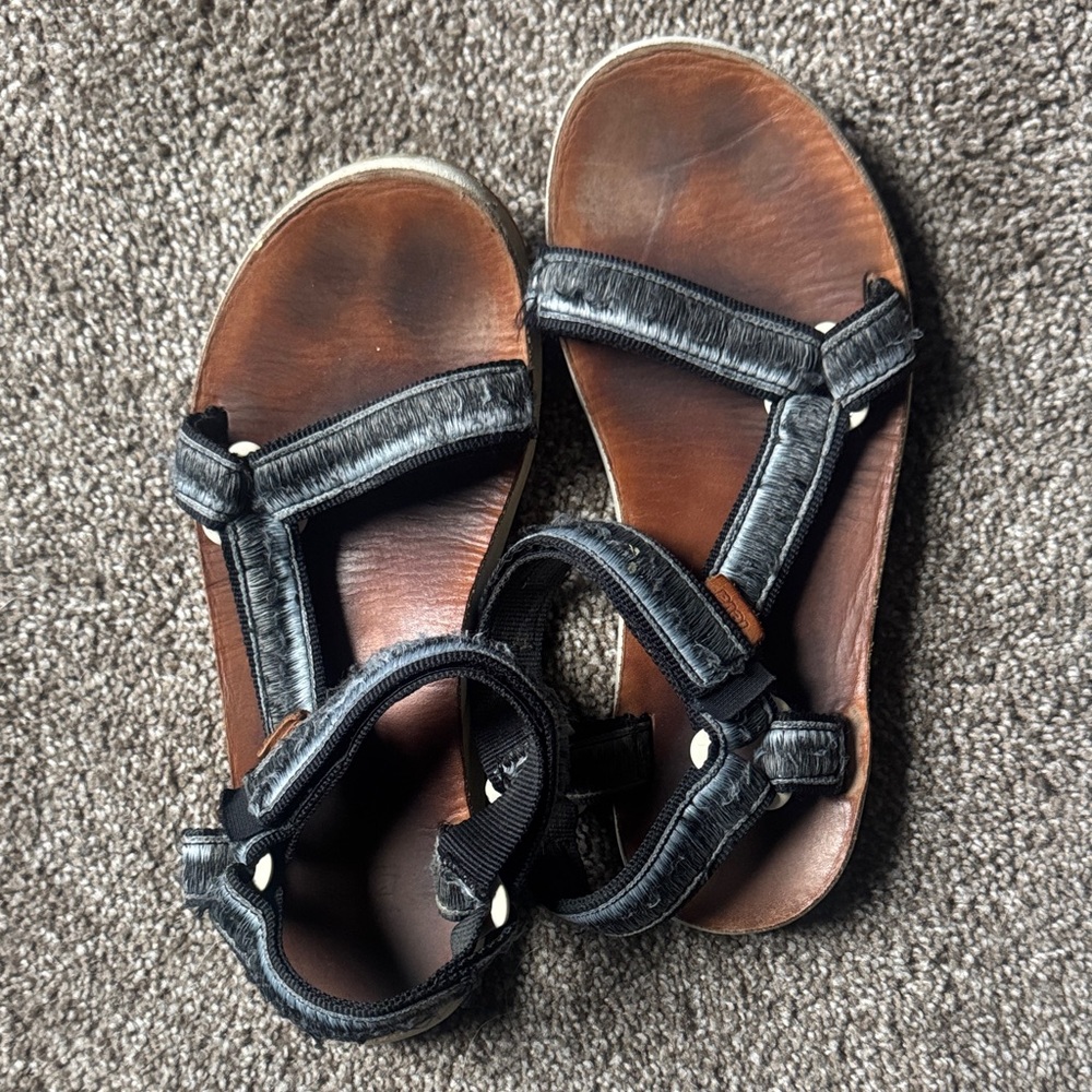 Teva Black and Brown Leather Sport Sandals